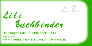 lili buchbinder business card